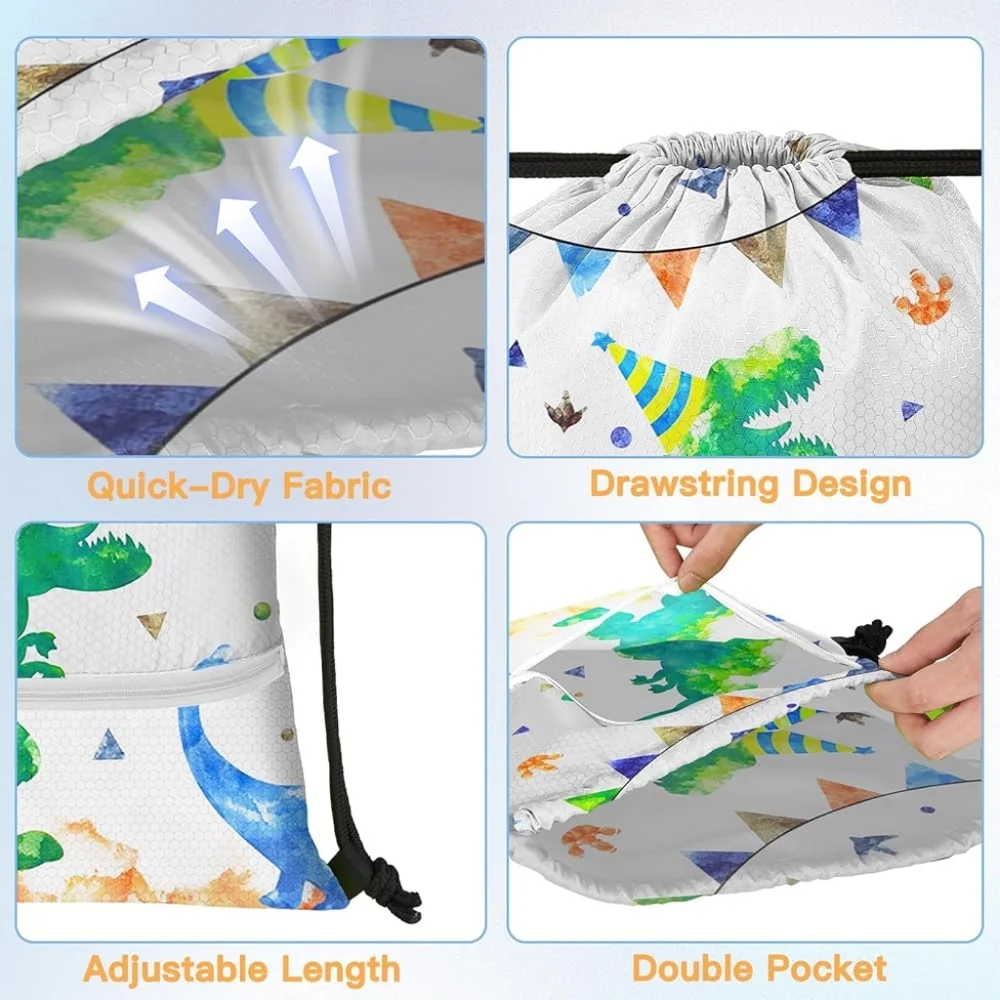 Dinosaur Drawstring Backpack - Picture 5 of 9